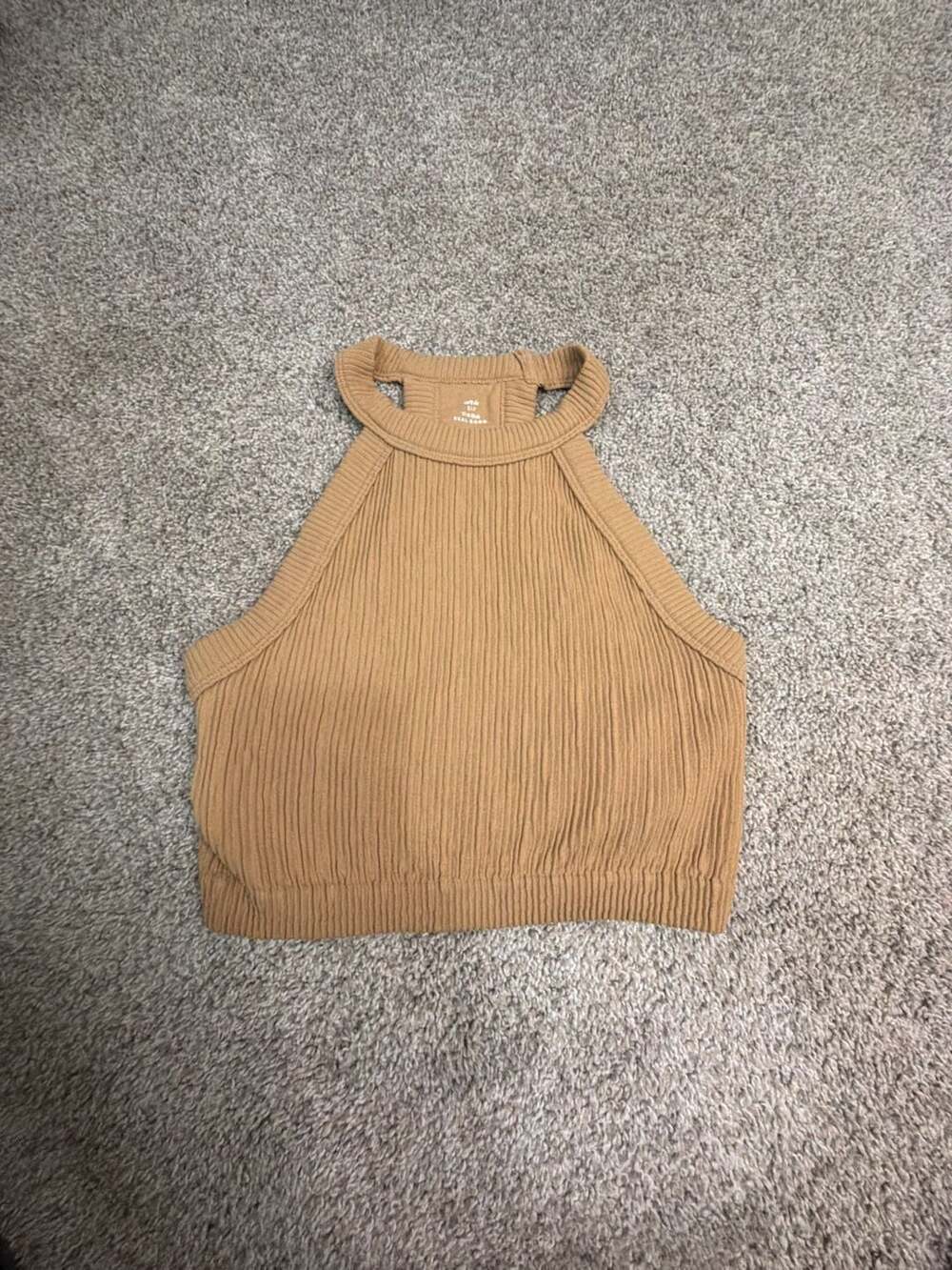 Aerie Real Good Ribbed High Neck Crop Tank Top Size S/P